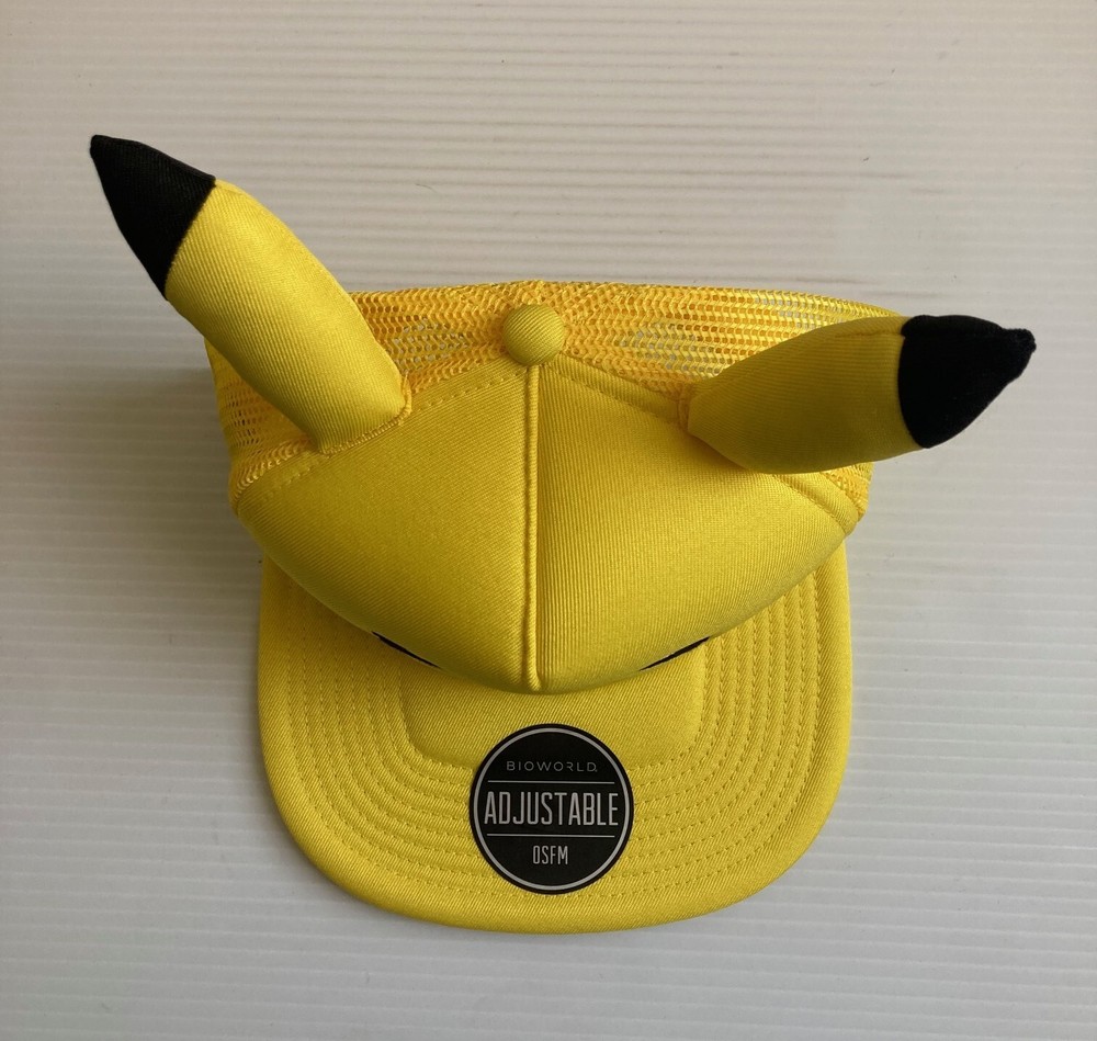 POKÉMON HAT (with Pikachu ears) Snapback Mesh Cap Adjustable