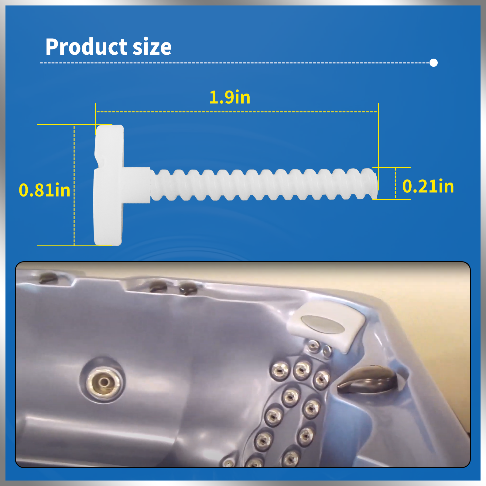 8x Hot Tub Pillow Screws Fits Jacuzzi and Sundance Spas Teflon Screws 6570-231
