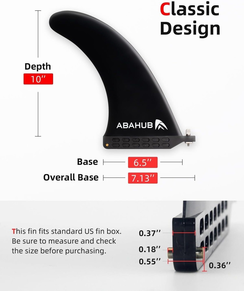 Strong & Durable 10'' SUP Center Fin - Universal Compatibility & Easy Install