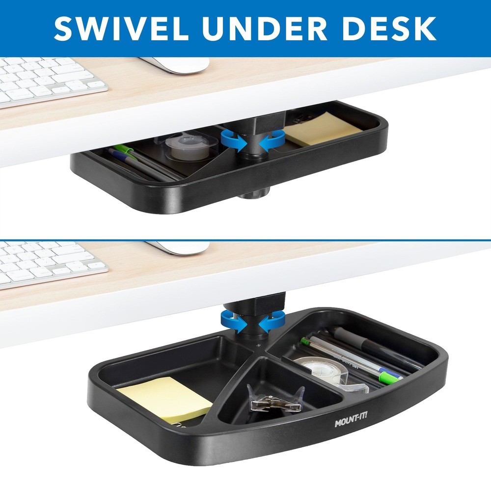 Mount-It! Under Desk Swivel Storage Tray