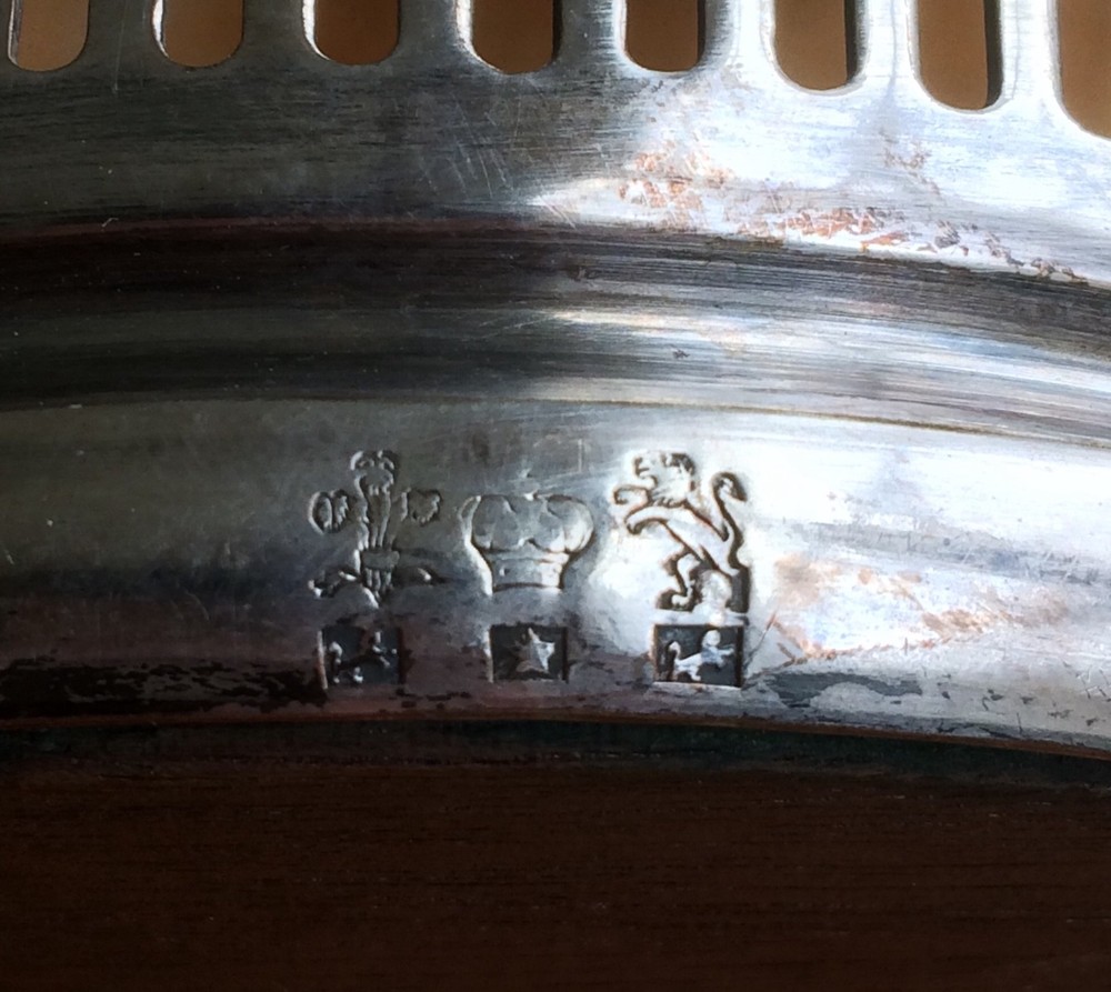Antique silver plate Wine Coasters with hallmarks
