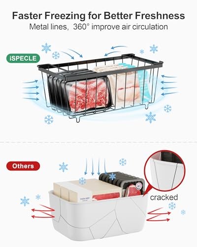 Freezer Organizer Bins - 8 Pack Small Stackable Deep Freezer Eight Pack