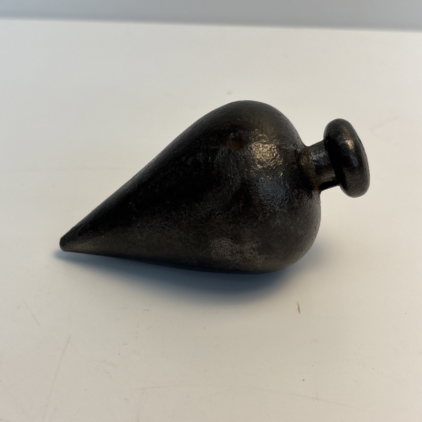 Antique Large Iron Plumb Bob 1 Lb 2 Oz 3 1/2 Inch Masonry Tool