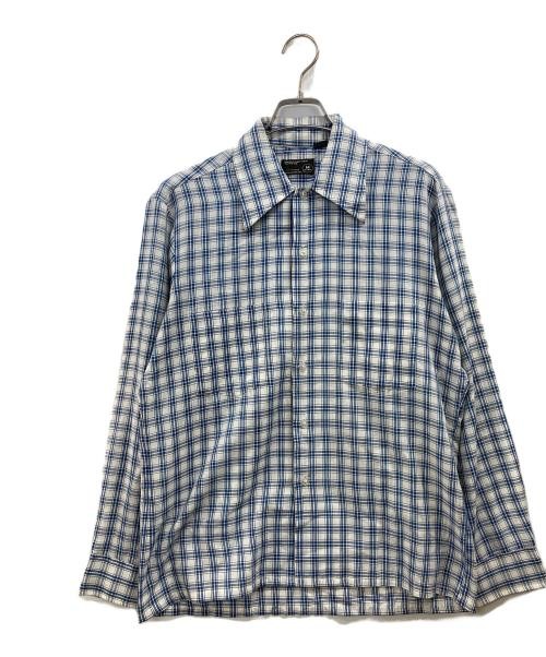 J.C.PENNY                    Check shirt White× Blue