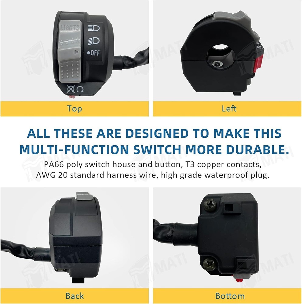 Left Handlebar Control Engine Start Run Off Headlight Switch for Yamaha Big B...