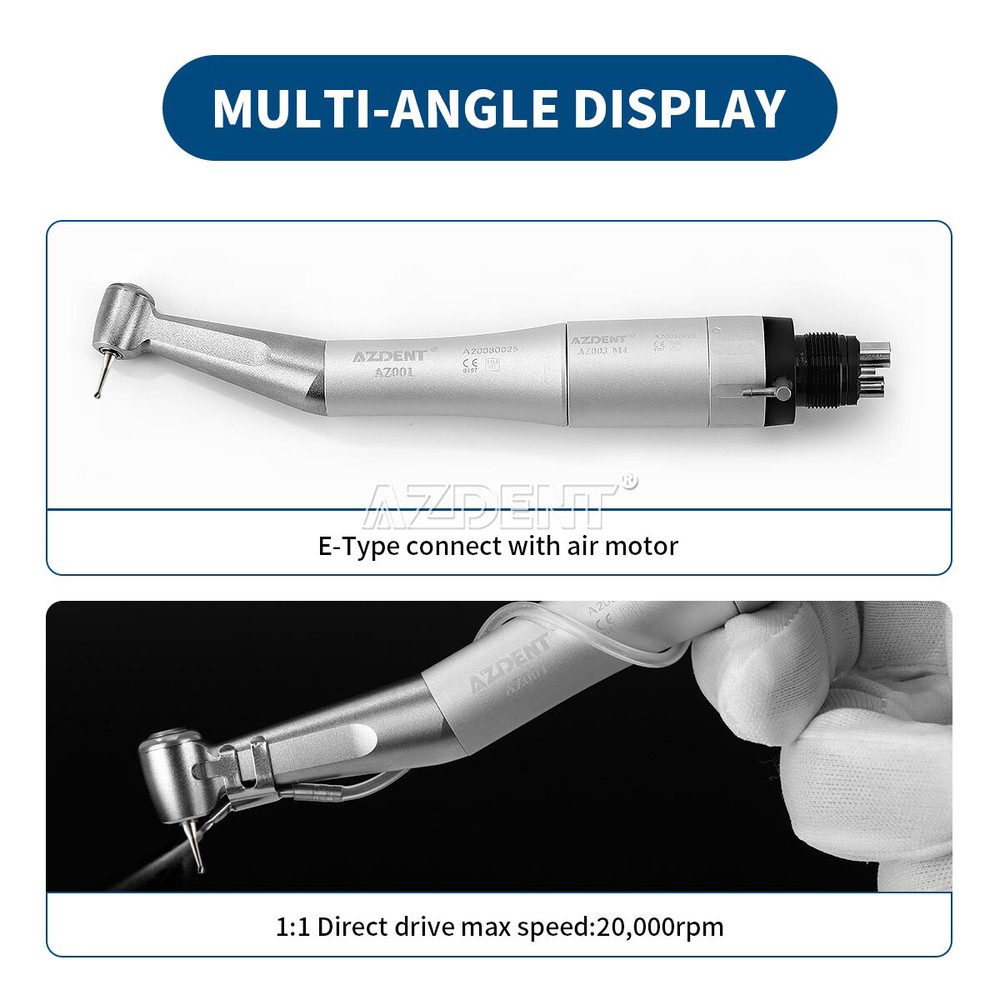 NSK Style Dental Low Slow Speed Handpiece Contra Angle Push Button E-Type Attach
