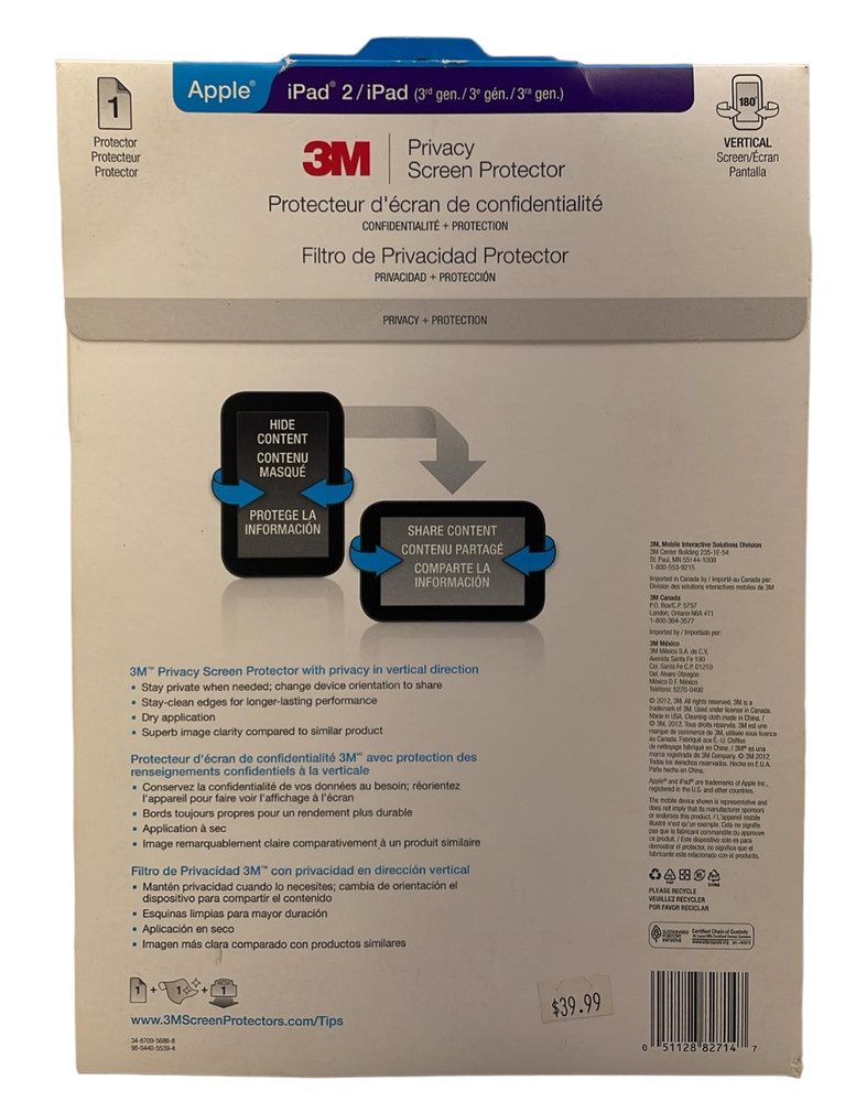 3M Privacy Screen Protector for iPad 2/iPad 3rd gen