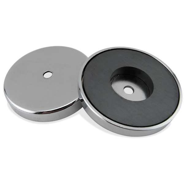 Round Base Magnet, 11 Lb. Pull, Pk2, 10E773