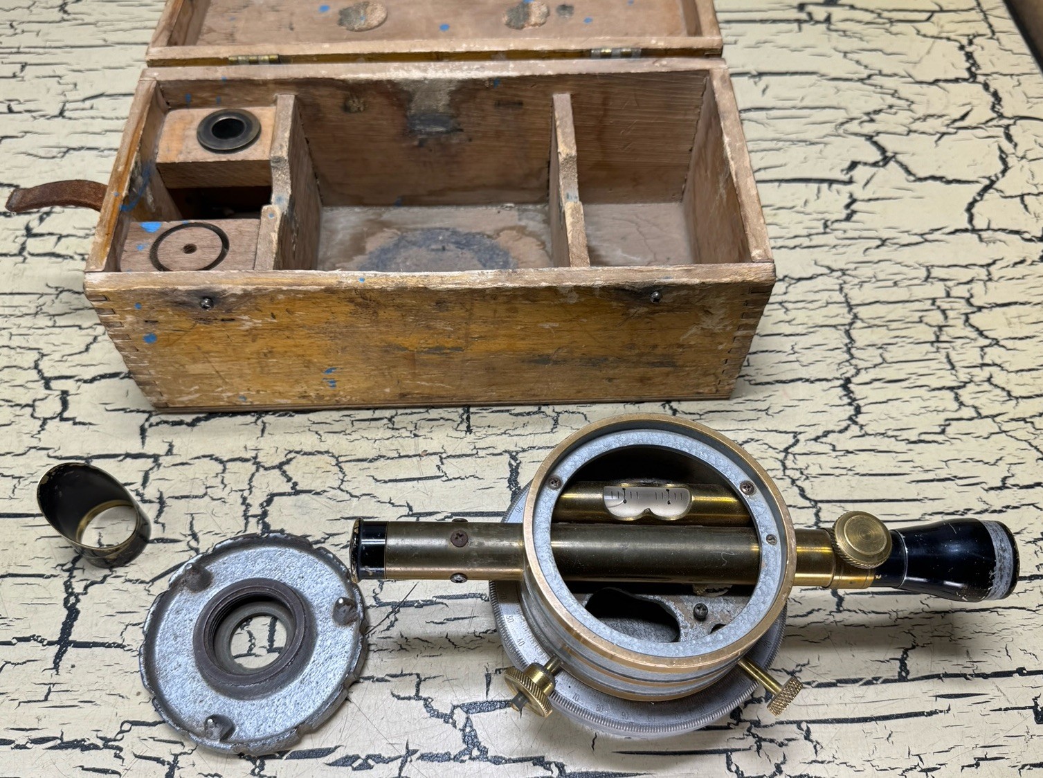 VTG Bostrom Brady MFG No 4 Contractors Survey Transit Level in Wooden Box USA