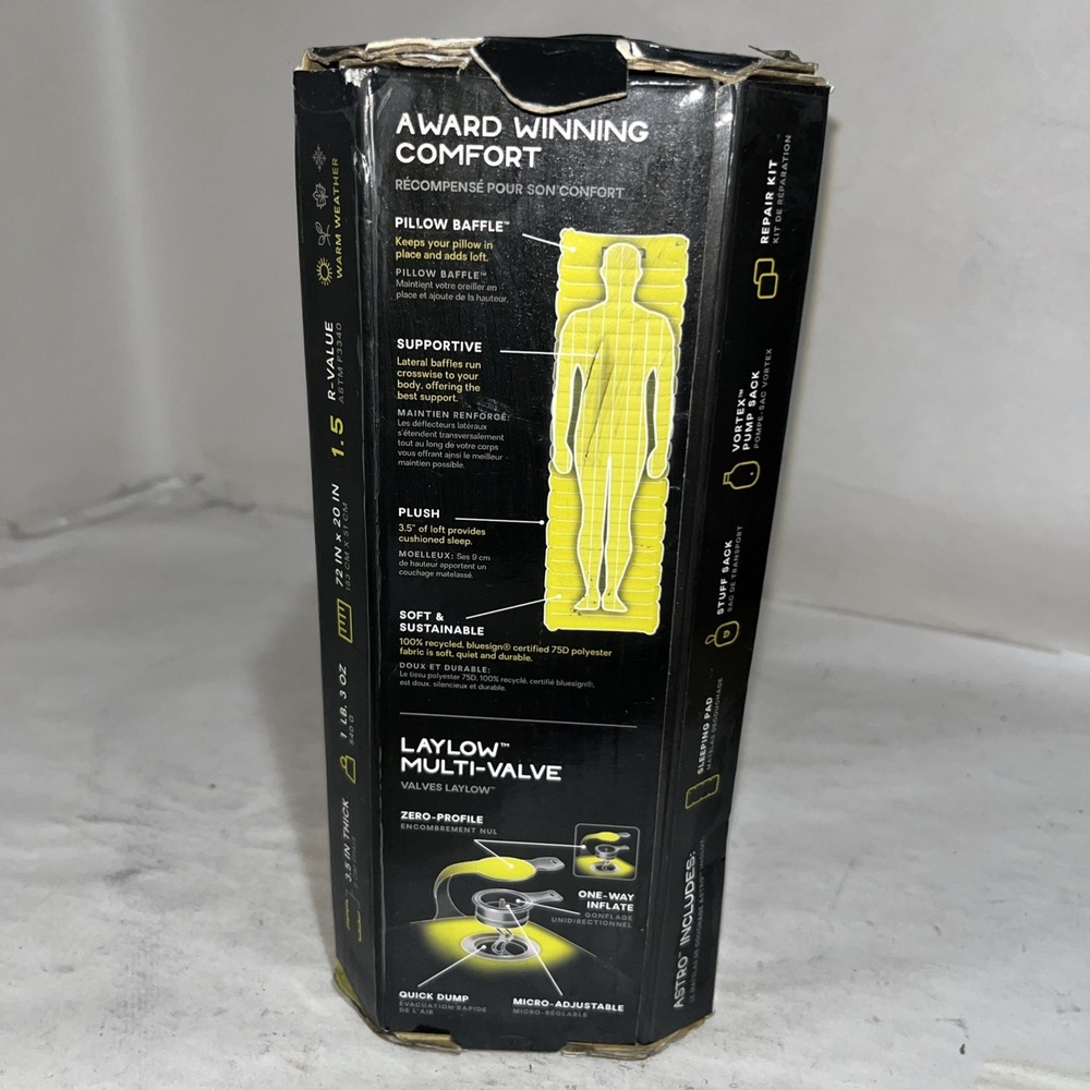 Nemo Equipment Regular Size Yellow Astro Sleeping Bag With Defects
