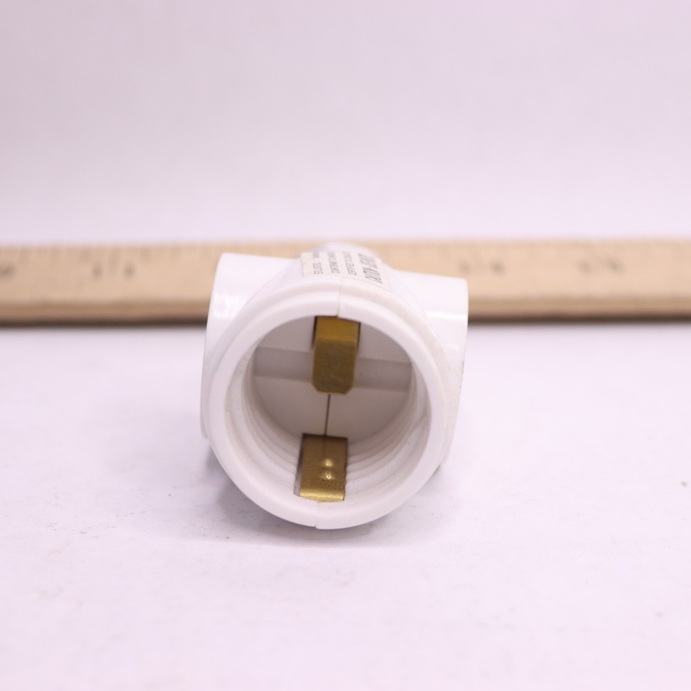 Light Bulb Socket Adapter White 2-Outlet