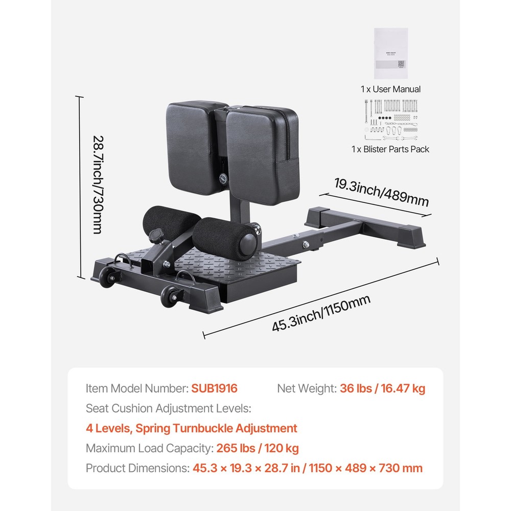 Multi-Function Sissy Squat Machine Adjustable Deep Squat Bench Leg & Core