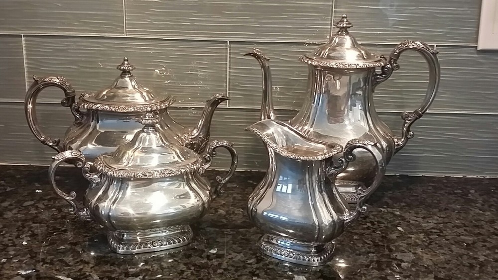 GORHAM SHELL & GADROON Coffee Tea Sugar Creamer Set Y1101 Y1102