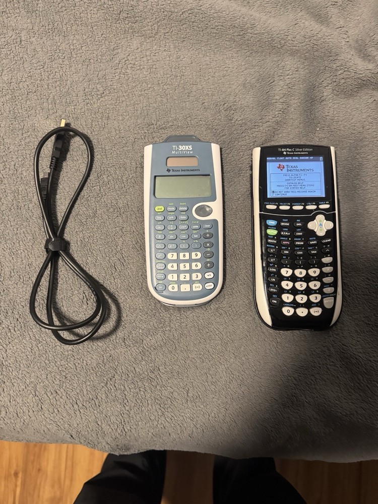 Texas Instruments TI-84 Plus C Silver Edition Color Graphing Calculator - BUNDLE