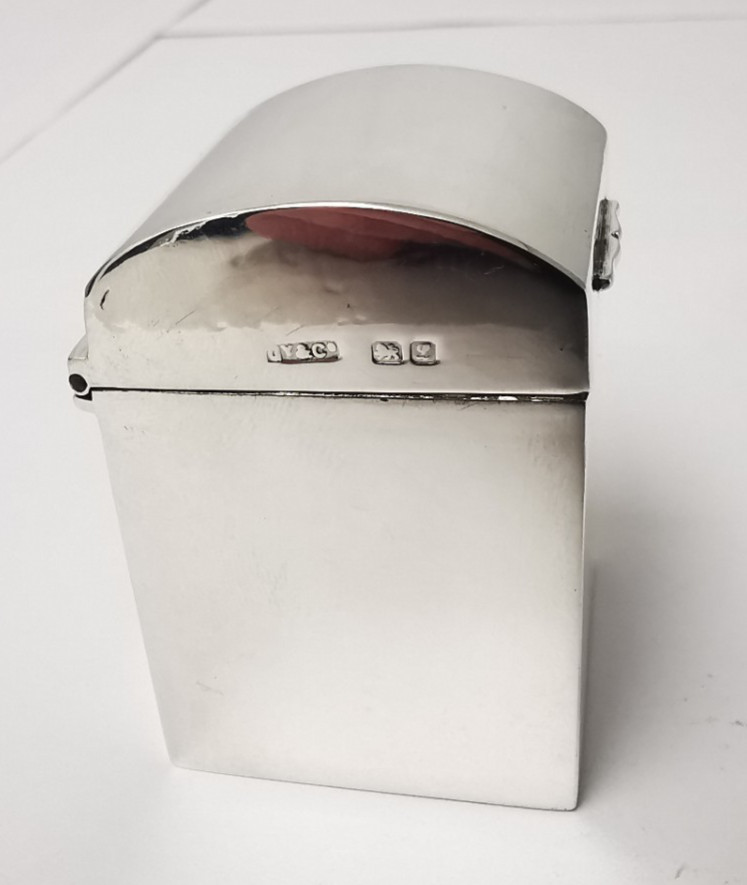 Solid Silver Miniature Playing Cards Box - Chester 1911