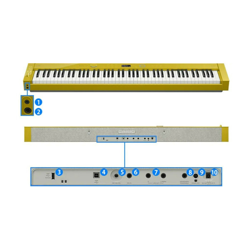 Casio Privia PX-S7000 88-Key Digital Piano in Harmonious Mustard