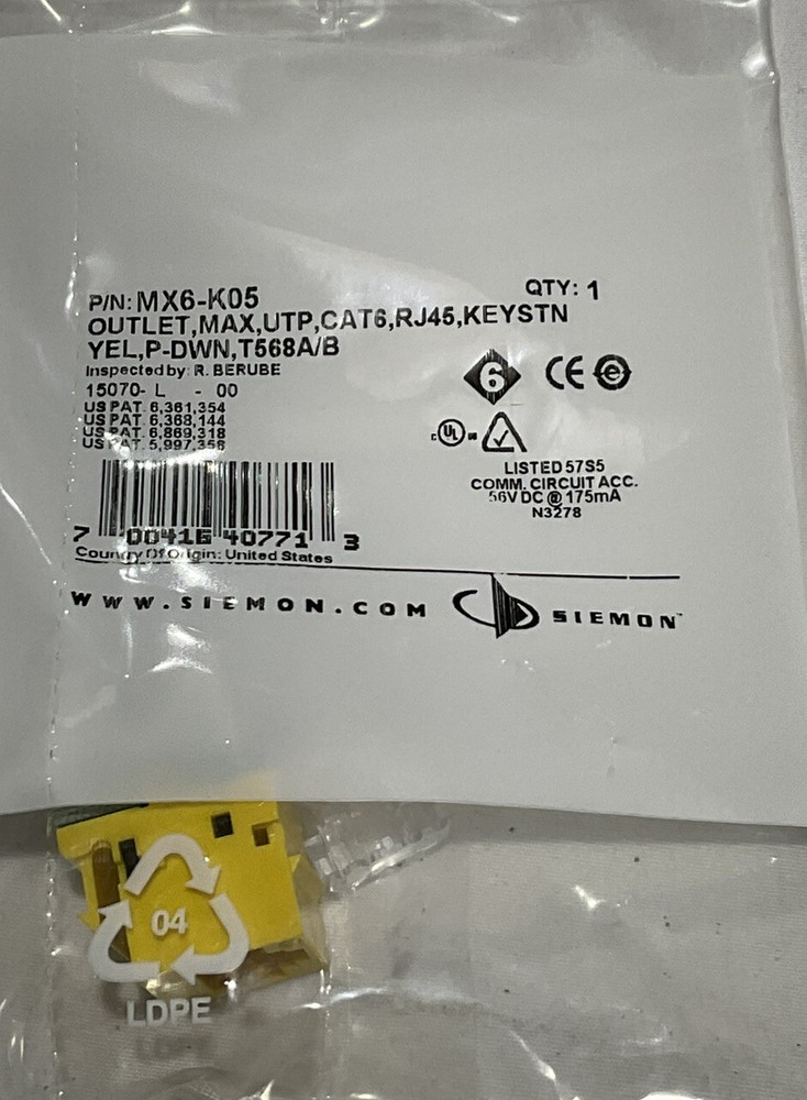 siemon outlet MX6-K05