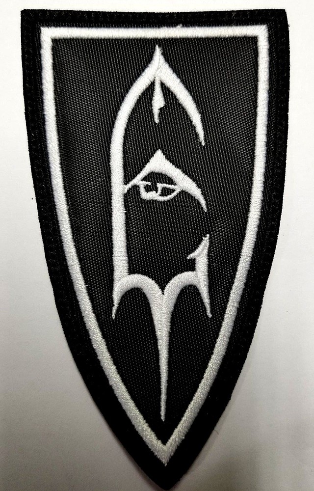 EMPEROR WHITE  SHIELD EMBROIDERED  PATCH