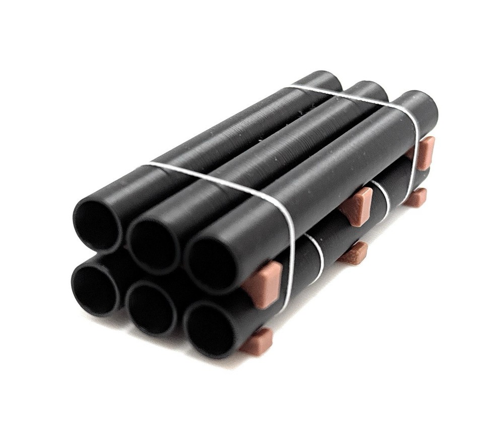 1:87 Ho Scale 20ft Black Pipe Load- Short Stack (2.75in Long)