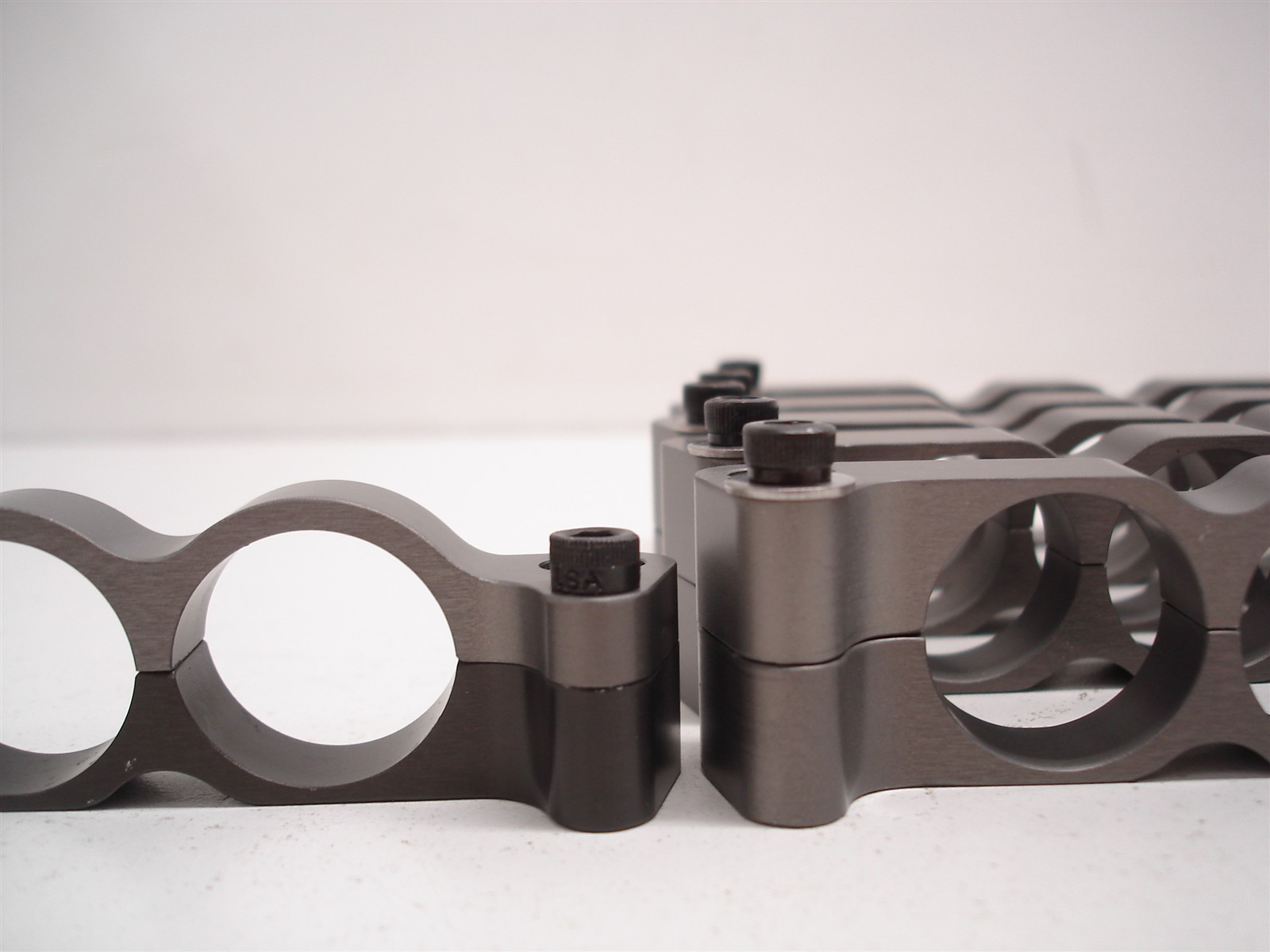 6 NASCAR BILLET ALUMINUM TRIPLE 1" BRAIDED LINE / HARD OIL LINE BRACKETS MOUNTS