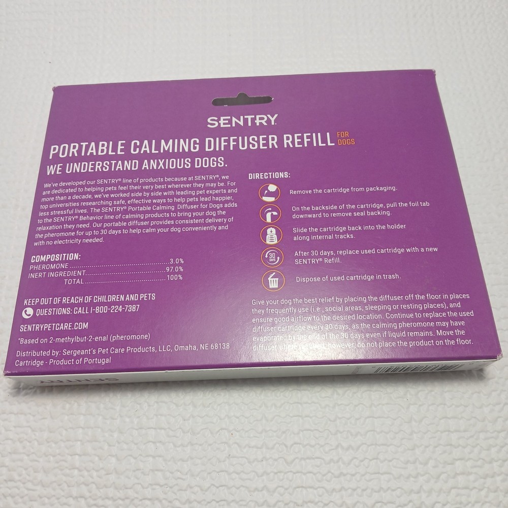 Sentry Portable Calming Diffuser Refill for dogs.