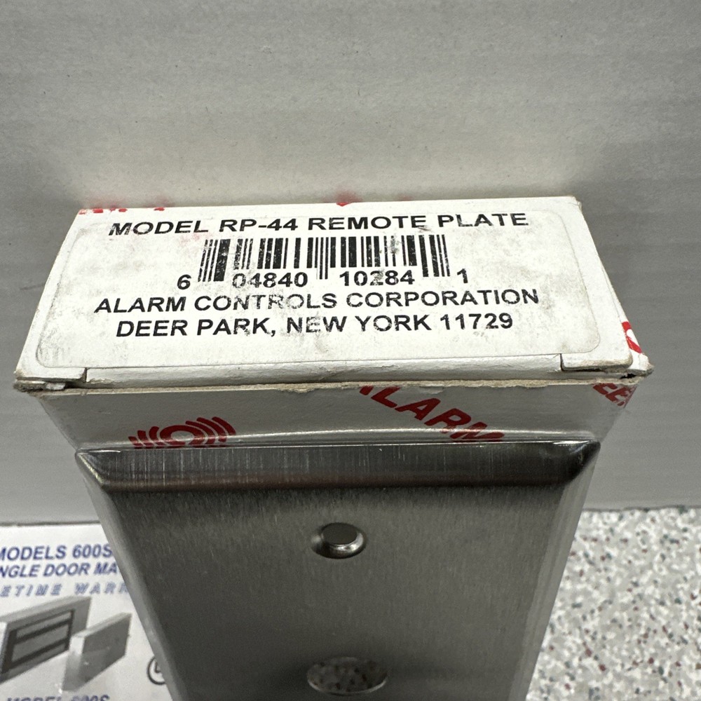 Alarm Controls RP-44 Remote Plate With Button** NEW **