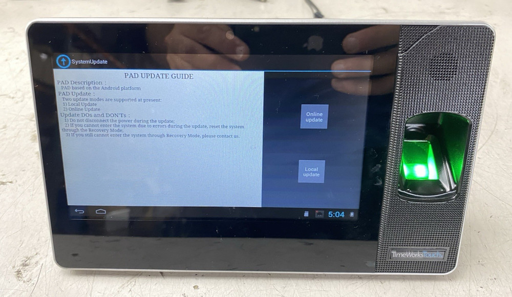 TimeWorks Touch Clock Biometric Fingerprint Android Timeclock