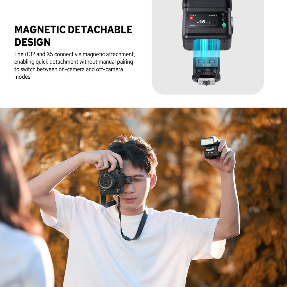 Godox IT32 TTL Camera Flash with X5F Flash Trigger for Fuji Rotatable Flash Head