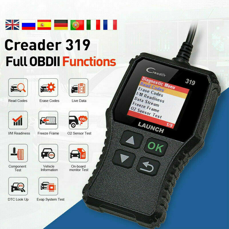 LAUNCH CR319 OBD2 Scanner Full OBDII Functions Diagnostic Tool Car Check Engine