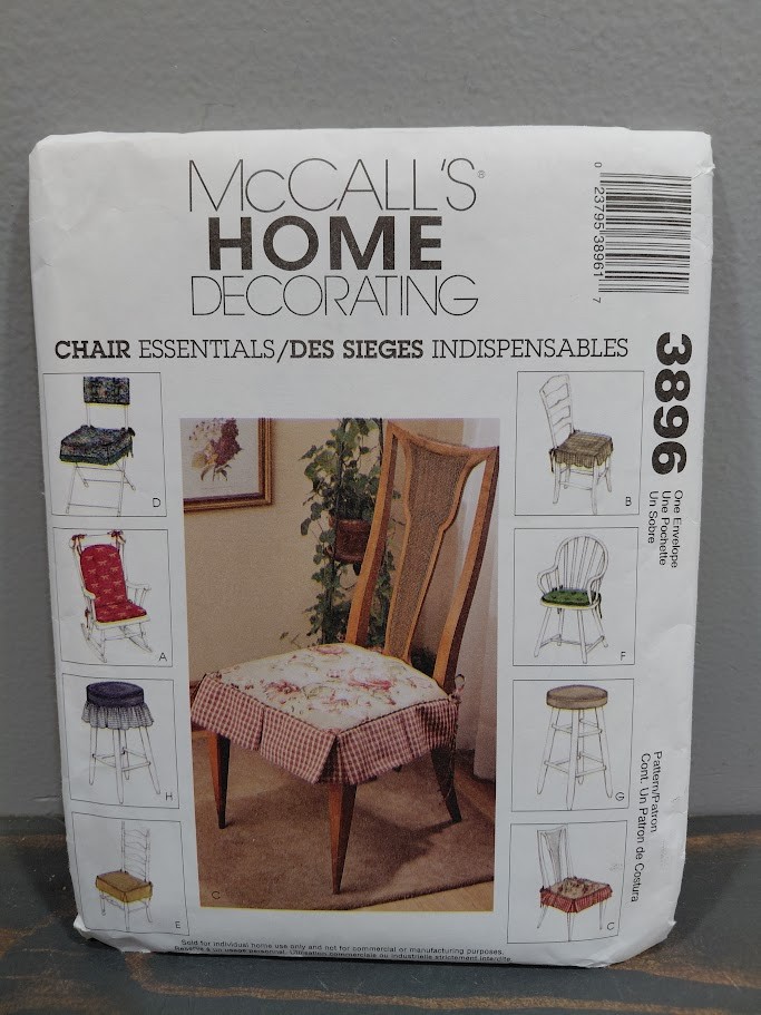 McCall's 3896 Chair Essentials Covers Sewing Pattern Uncut