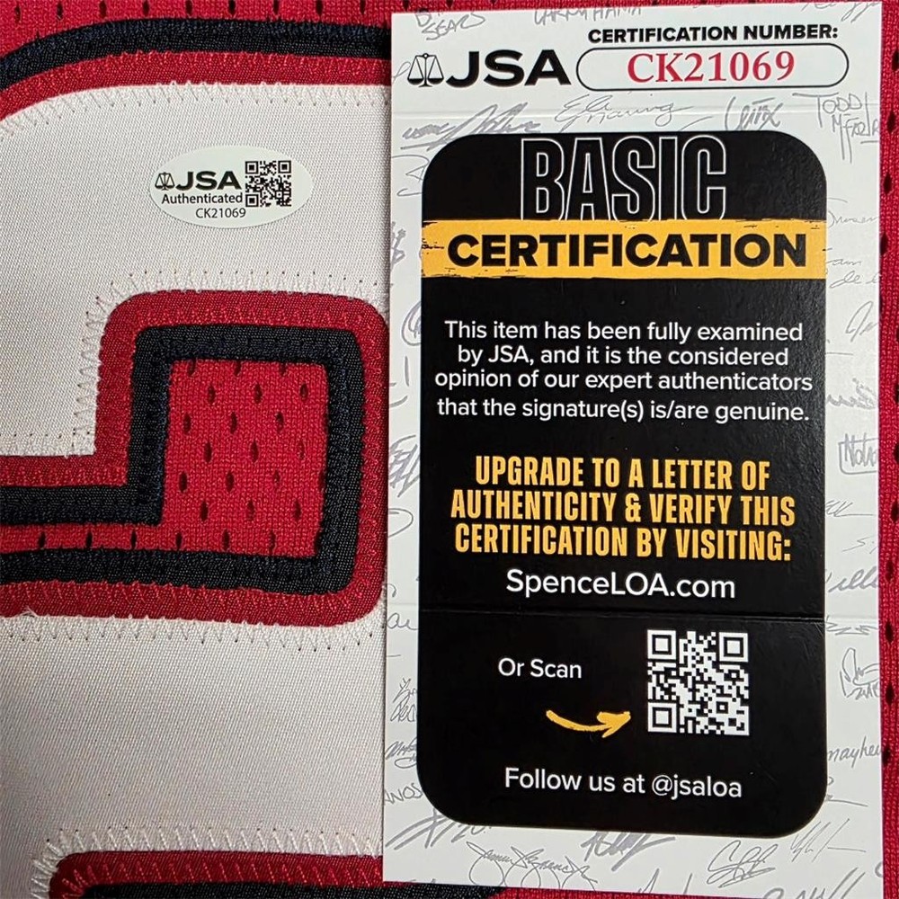 David Eckstein signed Angels 2002 World Series Patch Jersey autograph JSA