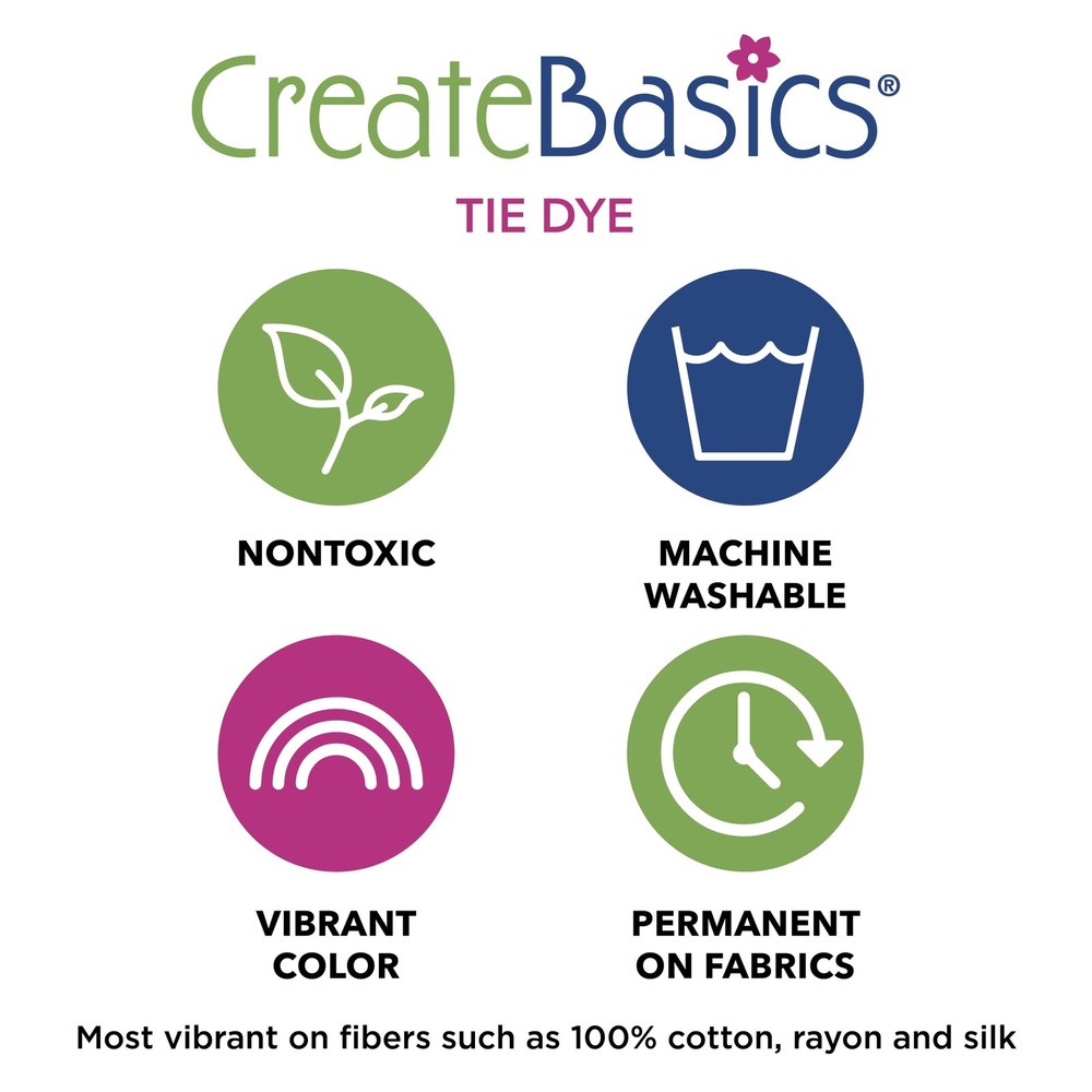 Create Basics 10 Color Tie Dye Kit, Rainbow Colors