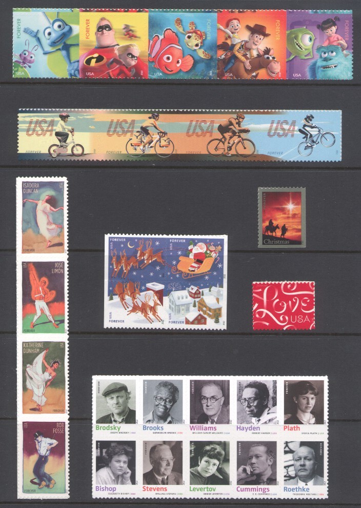 2012 U.S. COMMEMORATIVE YEAR SET *57 STAMPS* MINT-NH