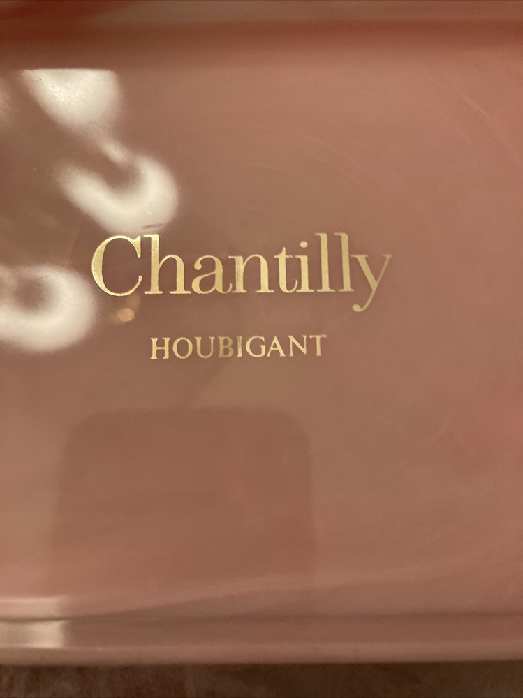 Vintage HOUBIGANT CHANTILLY Rectangle Empty Box PINK Marbled CONTAINER
