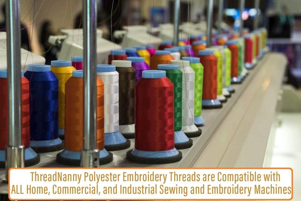 Huge Machine Embroidery Thread Black & White - Large Polyester Cones 5500 Yards