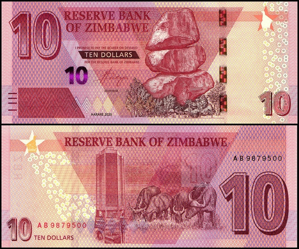 Zimbabwe 10 Dollars, 2020, P-103, UNC