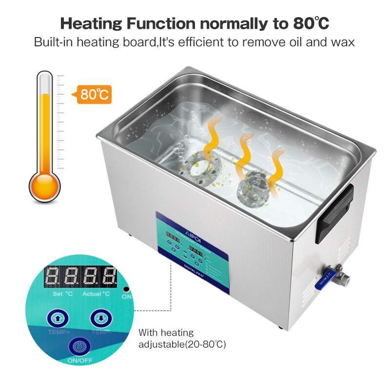 New 30L Ultrasonic Cleaner Stainless Steel Industry Heated Heater w/Timer