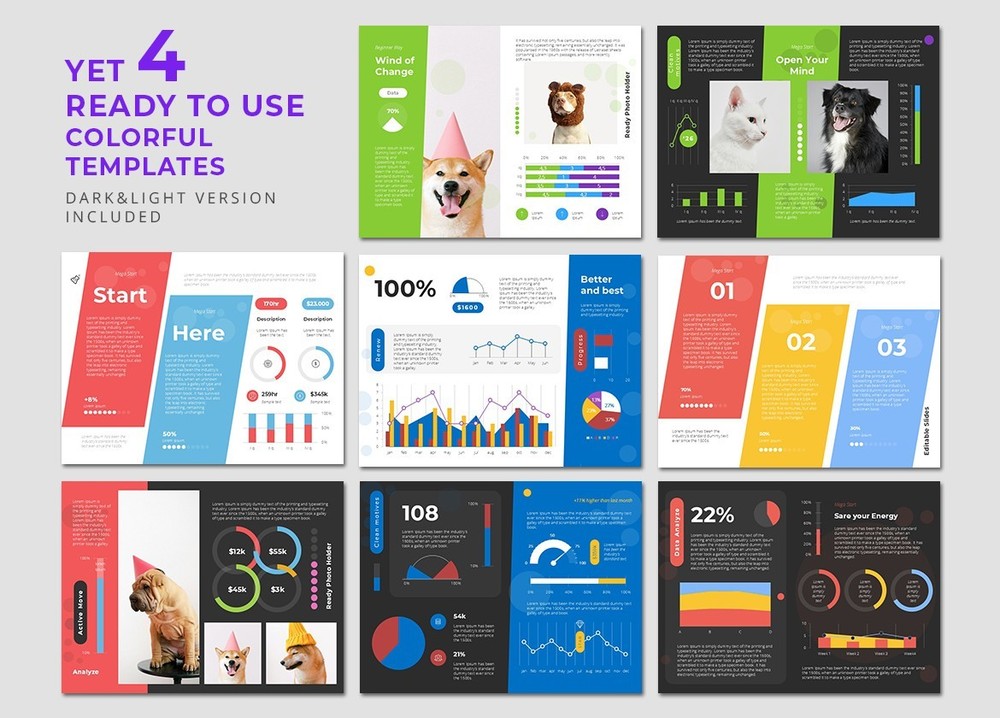 Analyze Data Charts PowerPoint Presentation Template 4:3