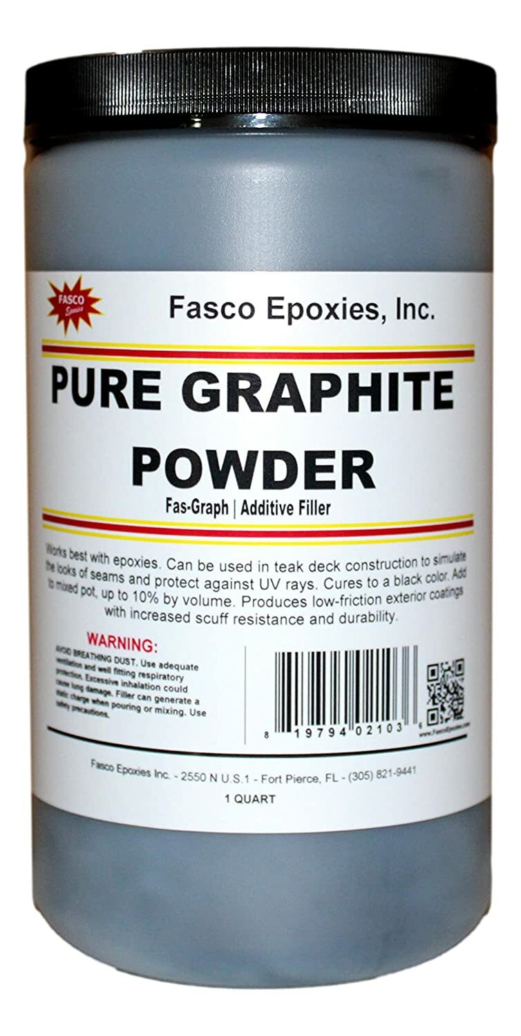 Graphite Powder Pure 44 microns - Uses include: dry lubricant, epoxy (Quart)