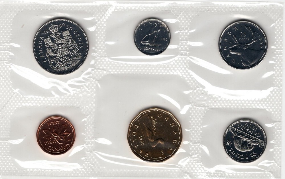 Canada 1990 Proof Like PL Uncirculated Coin Set COA Envelope
