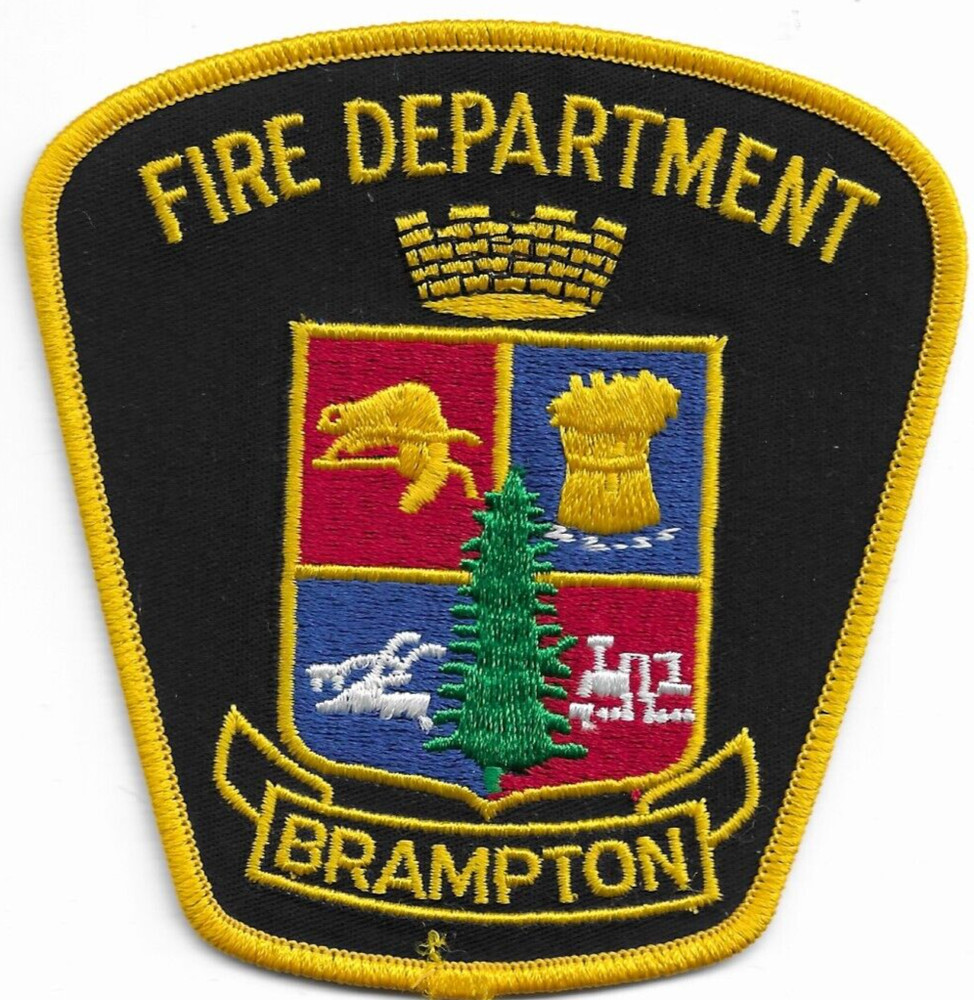 Brampton Fire & Emergency Services - gold, Ontario, Canada (4" x 4") fire patch