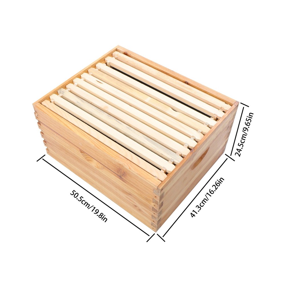 Bee Hive Beeswax Coated Includes Beehive Frames and Foundations 4 Layer 10 Frame