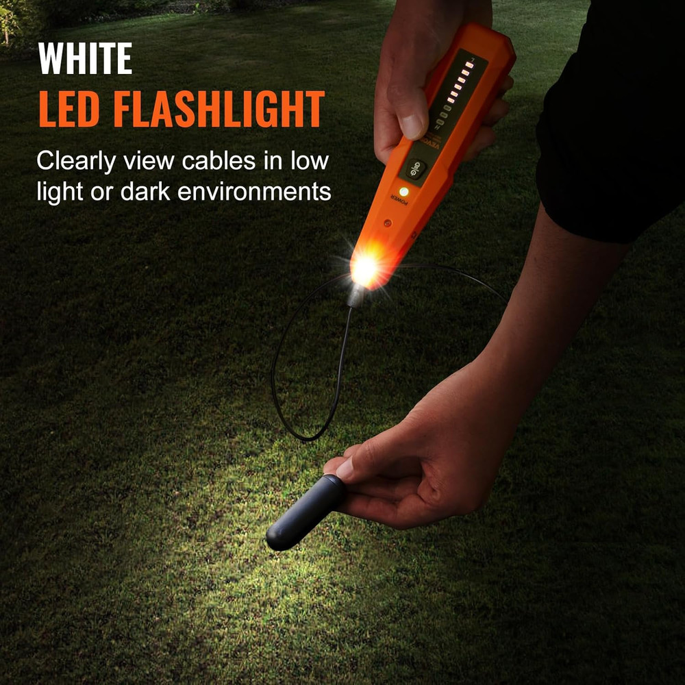 Underground Cable Locator, 3 FT Max. Detection Depth, Wire Tracer Break Detector