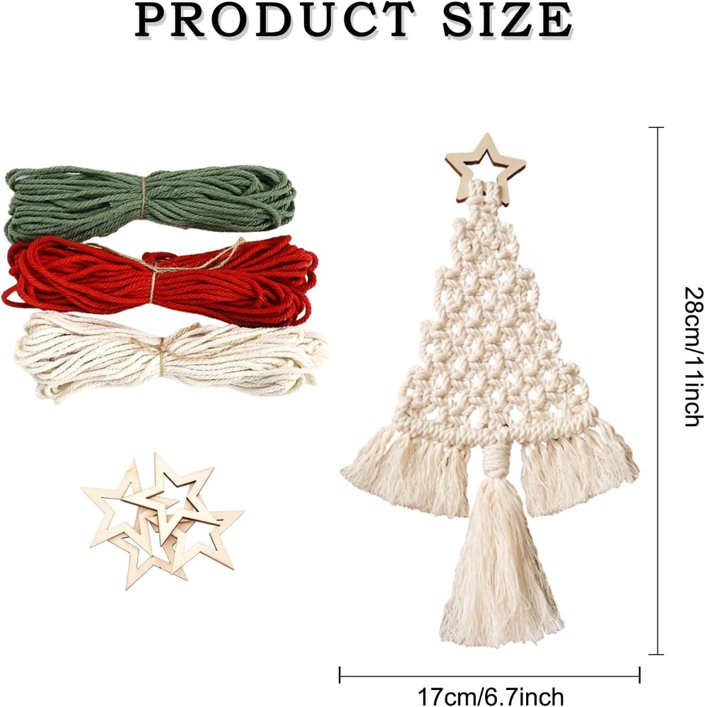 3 Pcs Christmas Tree DIY Macrame Kit Woven DIY...