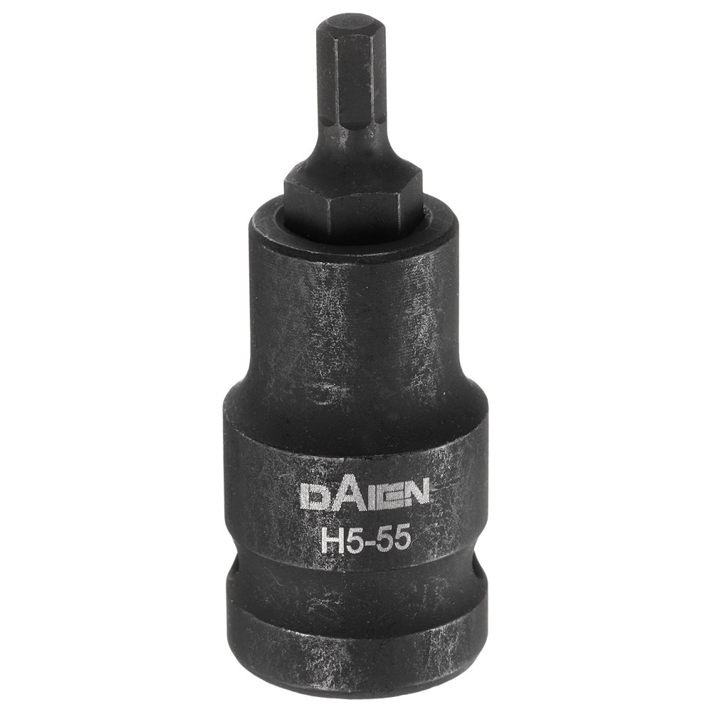 H5 Hex Bit Socket 55mm Length 1/2" Square Metric Impact Bit, Black