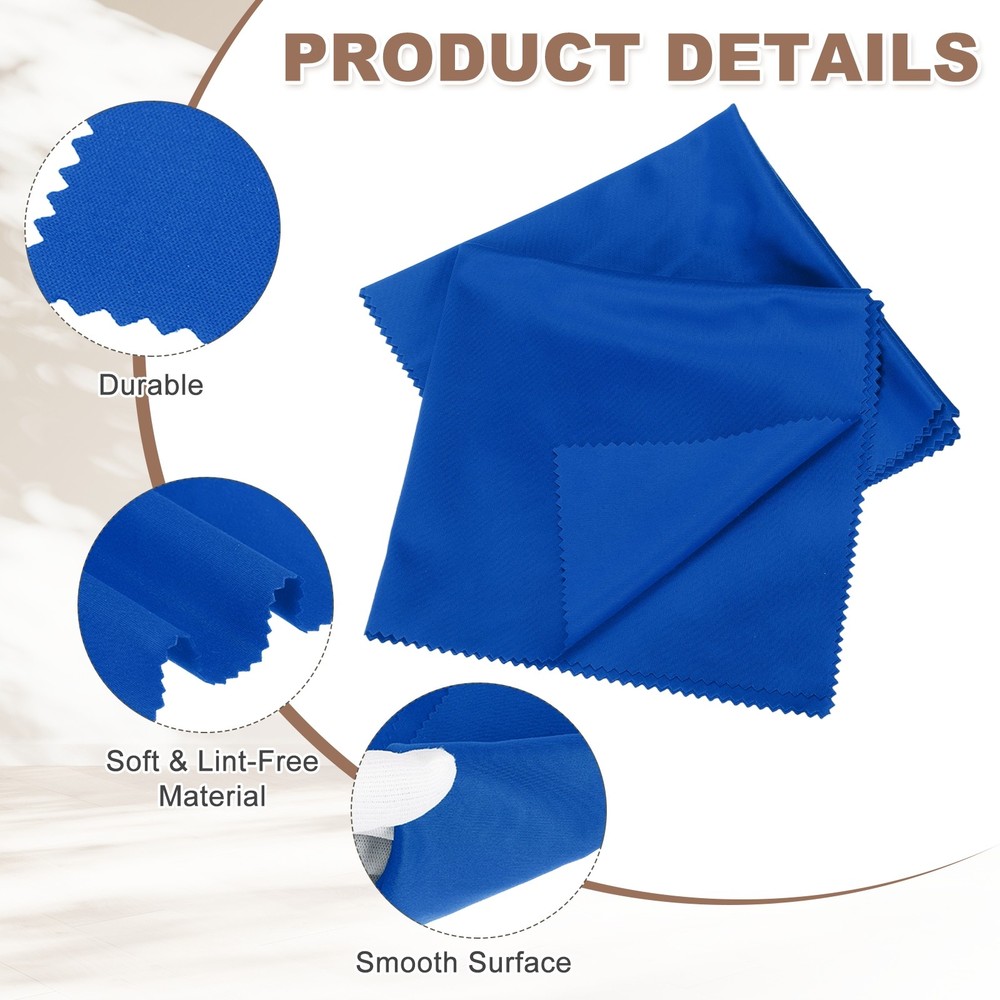 2 Pcs 16" x 16" Microfiber Record Cleaning Cloth Blue