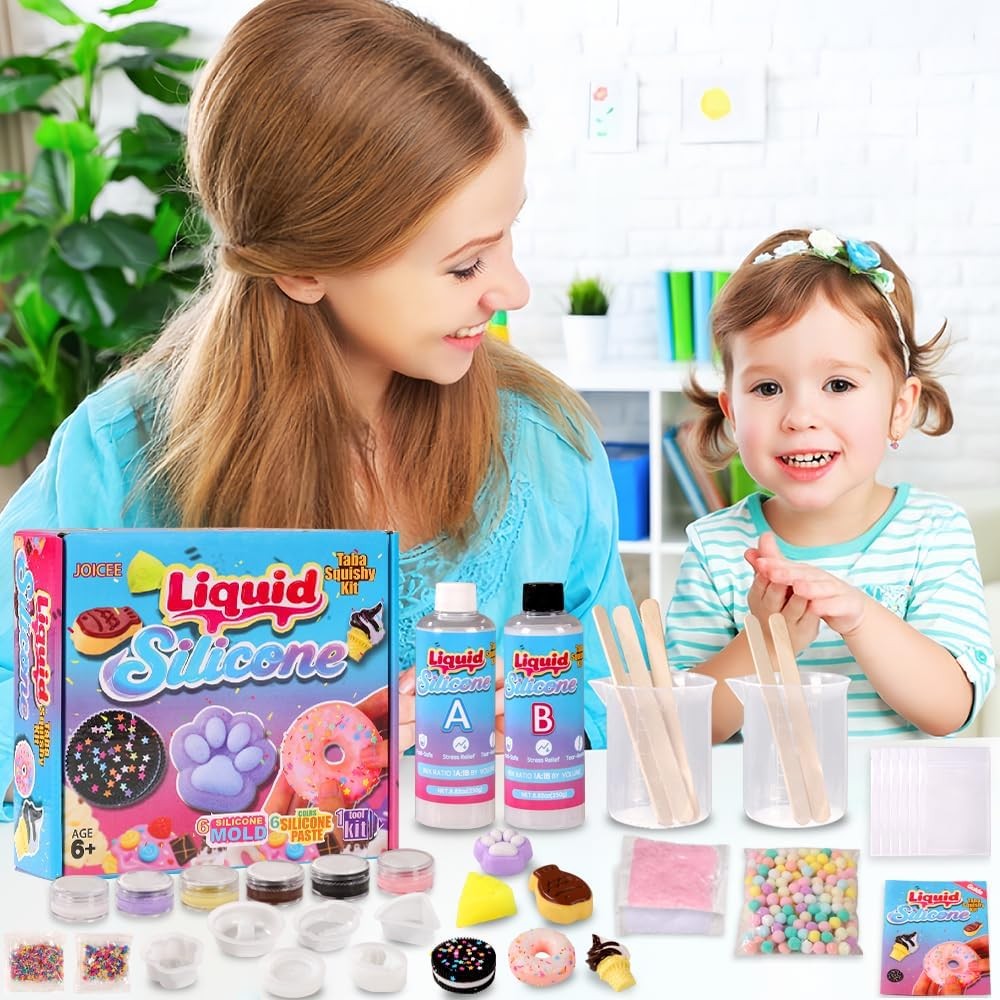 Taba Squishy Kit DIY Squishy Making Kit 18OZ 1:1 AB Liquid Silicone with 6...