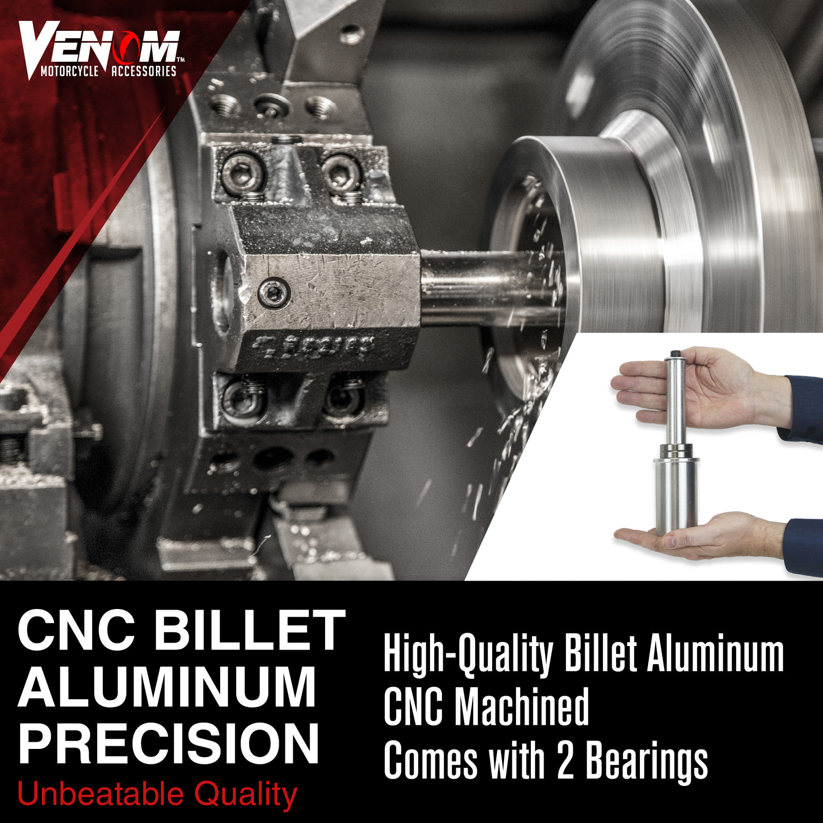 Venom Single-sided Motorcycle Stand Lift, Swingarm Rear Stand with 28.4 mm Pin