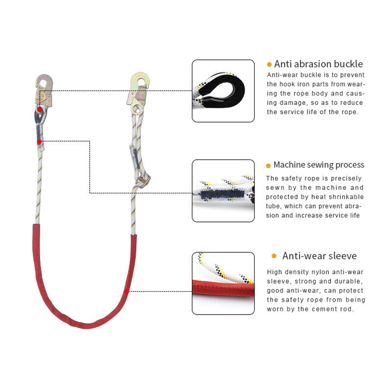 Fall Protection Equipment Adjustable Work Position Lanyard Tree Climbing
