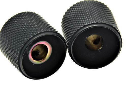 Tele Flat Top Barrel Knobs (Fits Solid Shaft) 2pc. Black